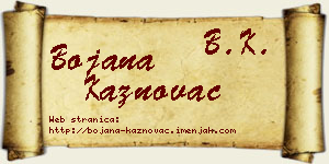 Bojana Kaznovac vizit kartica